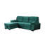 Canapé d'angle convertible réversible Kipling de 97,5 po en velours vert avec méridienne de rangement-1154991492-1154991499