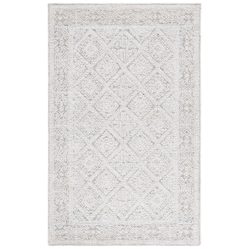 Allyana 229 Area Rug In Taupe / Ivory, Square 6'
