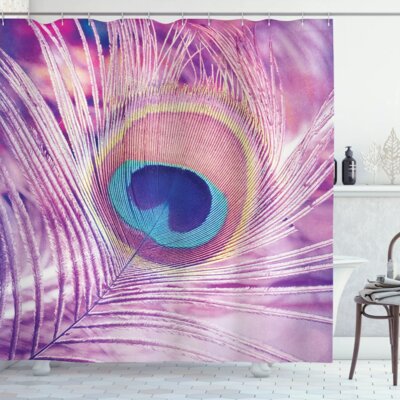 Peacock Feather Print Single Shower Curtain -  Ambesonne, sc_3986