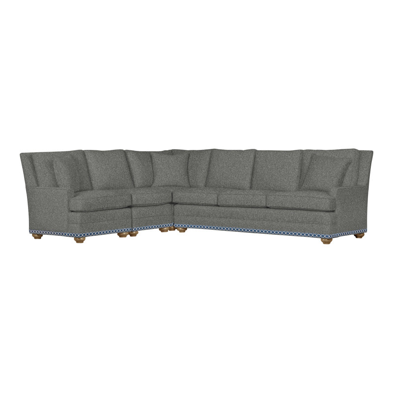 American Bungalow 4-Piece Riverside L-Sectional, Hampton, Ian Pewter, No