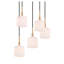 Luminaire suspendu rectangulaire 5 lumières grappe Thiede