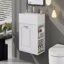 Meuble-lavabo de salle de bain avec lavabo, armoire flottante murale, grand tiroir, tablette réglable, porte-papier hygiénique, système de fermeture en douceur