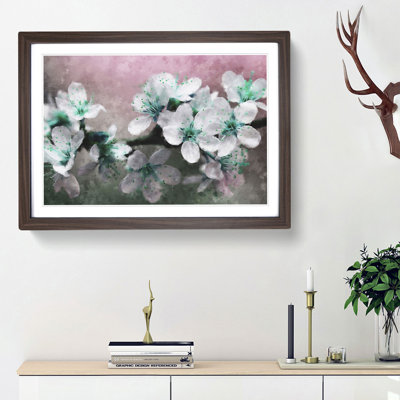 White Cherry Blossom Tree in Bloom - Picture Frame Painting Print
