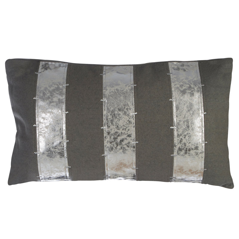 Bergman Striped Rectangular Cushion, Grey/Silver