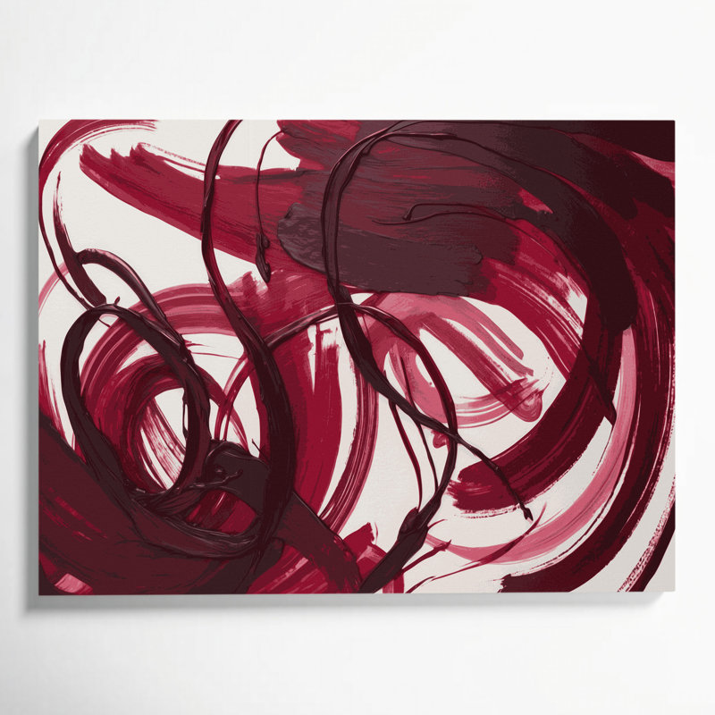 «Lyrical Abstraction 36», art mural sur toile rouge, H 16 po x l 20 po