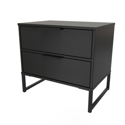 Fully Assembled Louwra 2 Drawer Bedside Table