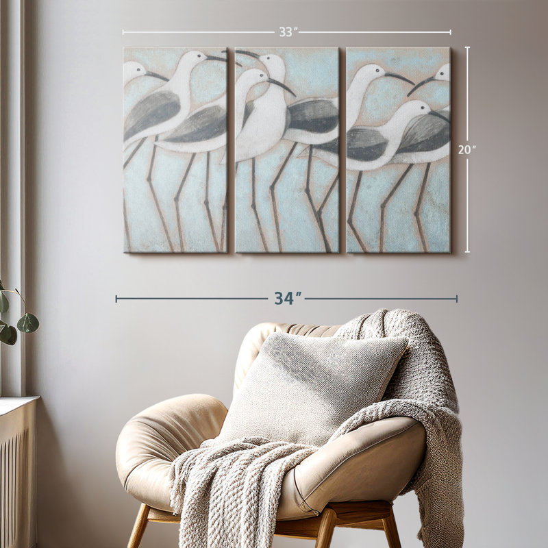 «Coastal Parade», 3 pièces, H 20 po x l 33 po x P 1,25 po