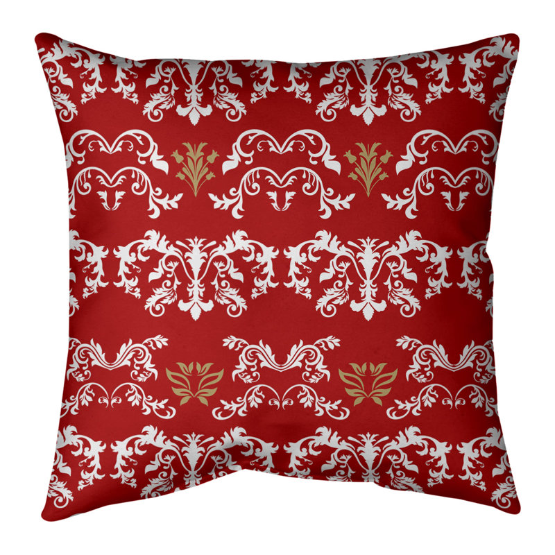 Housse de coussin San Francisco Football Baroque, Rouge / blanc / brun, 14 po x 14 po, Croisé en coton
