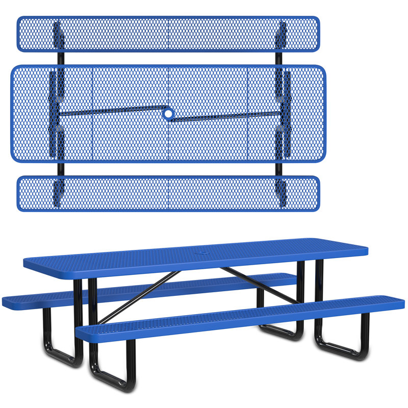 Leisure Craft Standard Outdoor Picnic Table, Blue, 96" W