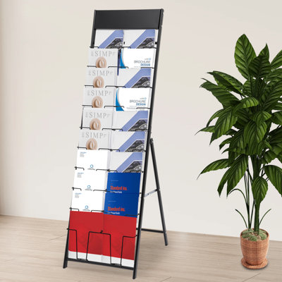 10-Tier Metal Free Standing Magazine Rack