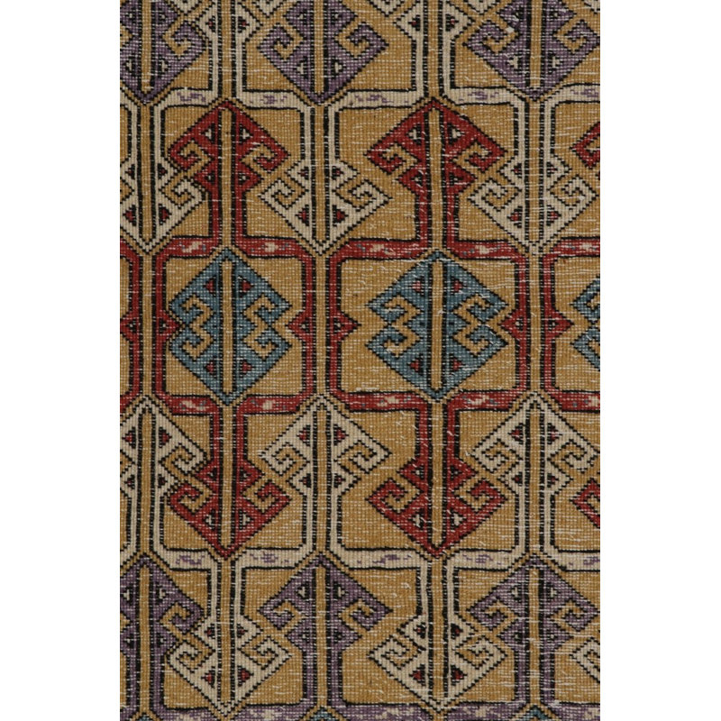 One-of-a-Kind Hand Knotted Area Rug, Rectangle 3'7" x 6'7"