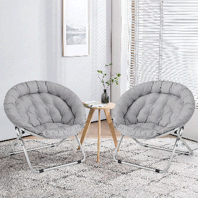 Masciarelli Upholstered Saucer Chairs Lounge Chairs, Bedroom Folding Papasan Chairs Reading Chairs