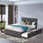 Modern Minimalist Upholstered Platform Bed With Two Drawers And A Hidden Pull-Out Bed-1230155613