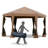 Hexagonal Pop Up Gazebo, Heavy Duty Outdoor Canopy Tent With 6 Mesh Sidewall Netting, 3-Level Adjustable Height And Strong Steel Frame