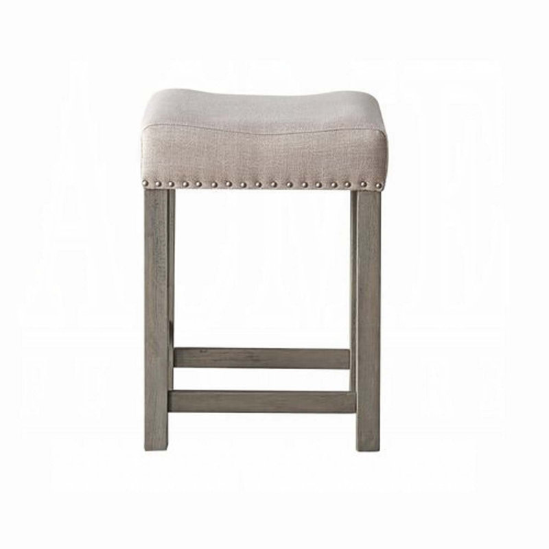 Ensemble de 4 tables de salle à manger Westin, tissu beige, finition marbre et chêne rustique
