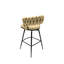 Tabouret de bar brun en cuir technique de 2 po. 360 pivotant, base en métal pour îlot de cuisine, restaurant, café, tabouret tissé 28 po 2 - brun. Cuir, îlot et au-delà-424559449