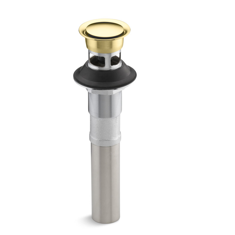 Pop-Up Bathroom Sink Drain, Vibrant Polished Brass, Yes