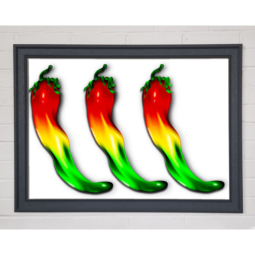 Gerahmtes Wandbild Chilli Trio