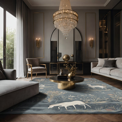 Tapis gris soyeux et moelleux