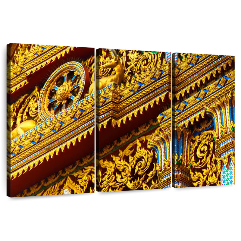 Ornate Thai Temple, 24" H x 38" W