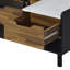 Table basse Axel avec faux marbre imprimé et finition noire avec plateau relevable