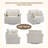 Corduroy Living Room Swivel Barrel Accent Chair-487440308