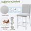 Ensemble de 4 chaises à hauteur de comptoir avec siège en lin rembourré et dossier haut ergonomique pour la cuisine ou la salle à manger