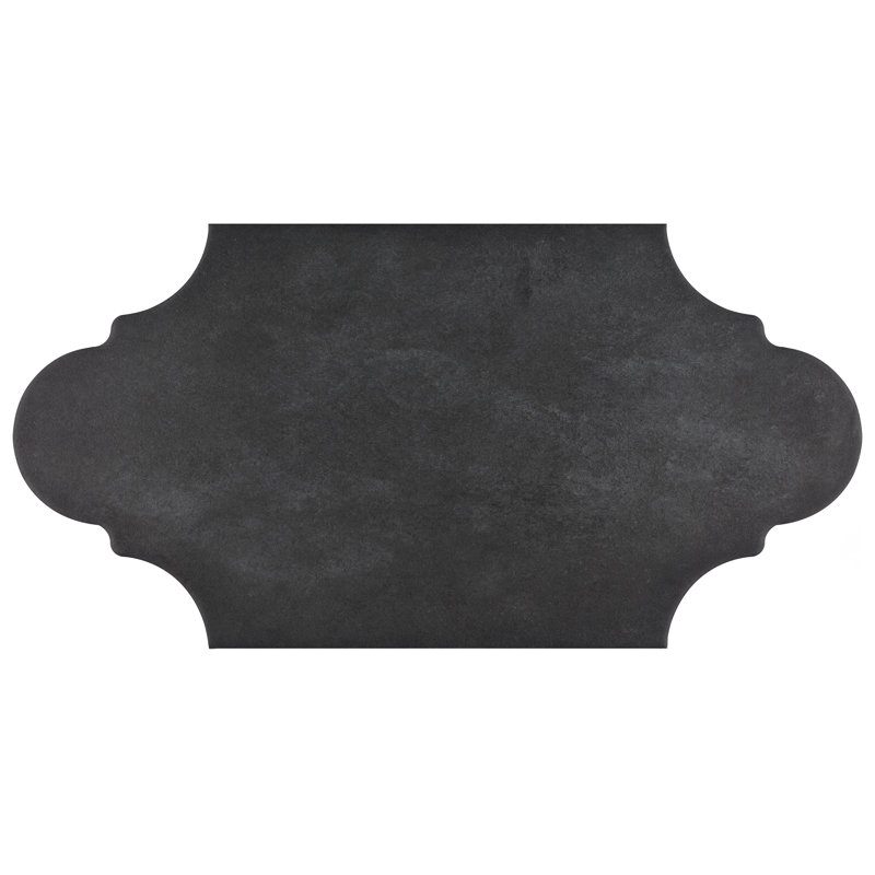 Alhama Provenzal 6" x 13" Porcelain Stone Look Wall & Floor Tile, Black