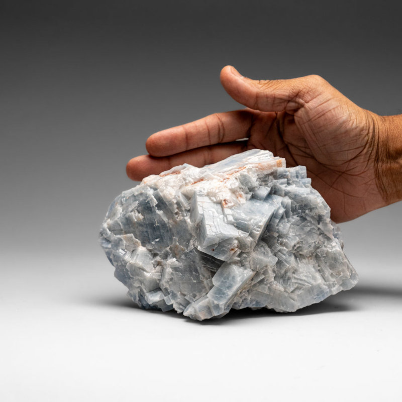 Blue Calcite Crystal Cluster From Mexico (3.4 Lbs)