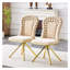 Ensemble de 2 chaises de salle à manger à bulles beige - Chaises d'appoint rembourrées en velours moderne avec pieds en métal doré pour la salle à manger et la cuisine, conception à chaîne boule gonflée