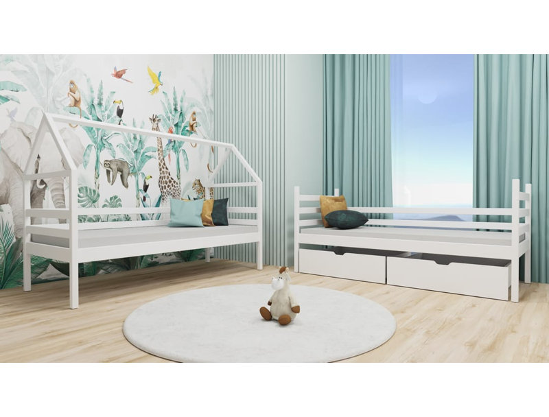 Gertie Bunk Bed House Beds with Storage Included, White