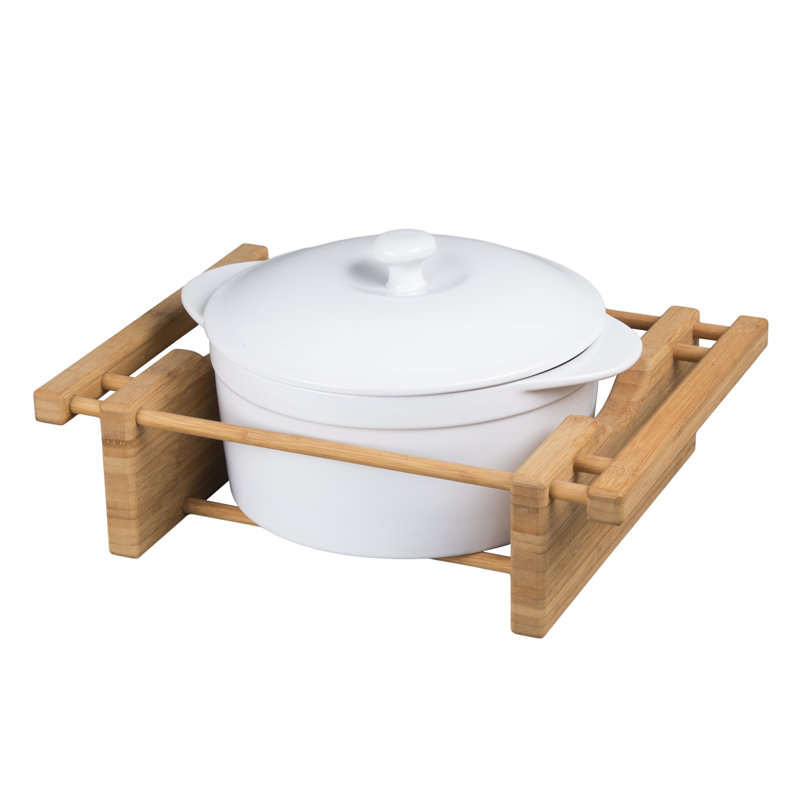 Plat de cuisson en grès avec support en bambou Bay Isle Home Herschel