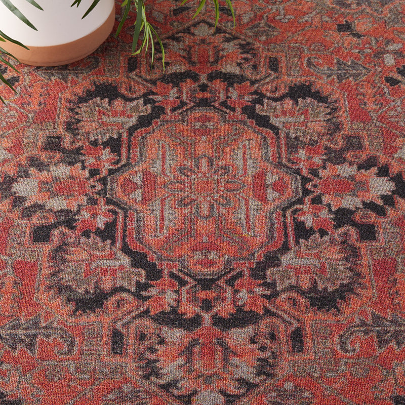 Tapis oriental rouge Adalia, Rond 8 pi