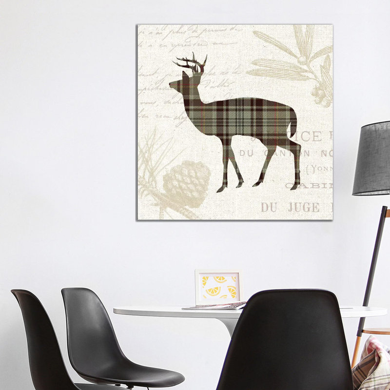 Plaid Lodge, Tan II by Wild Apple Portfolio - Wrapped Canvas Painting, 93.98 cm H x 93.98 cm W x 1.91 cm D