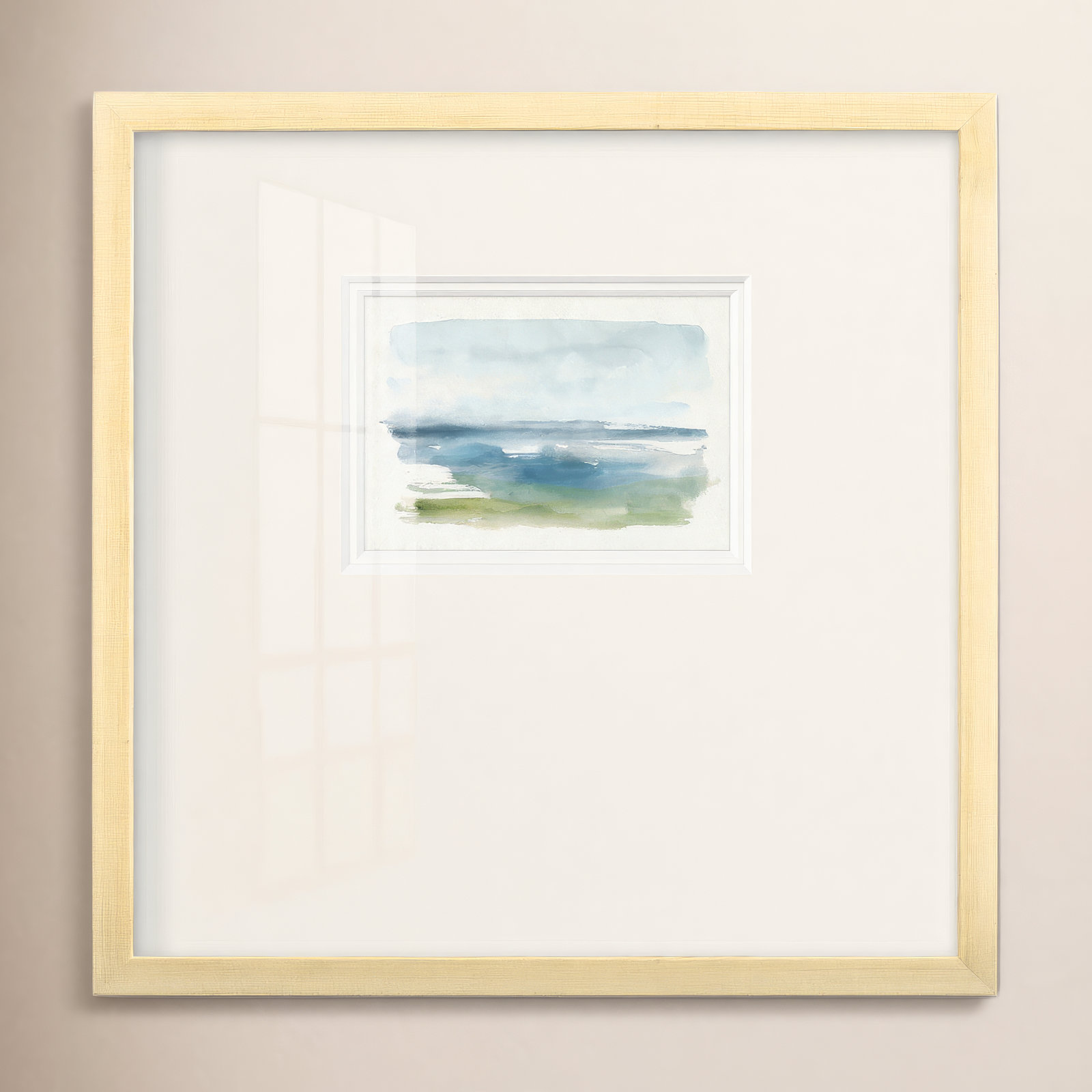 Coastline Splash IV Print, 21" H x 21" W x 1.125" D, Natural