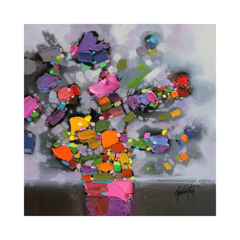 Bouquet II 1 Piece Painting on Canvas, 66.04 cm H x 66.04 cm W x 1.91 cm D, Wrapped Canvas