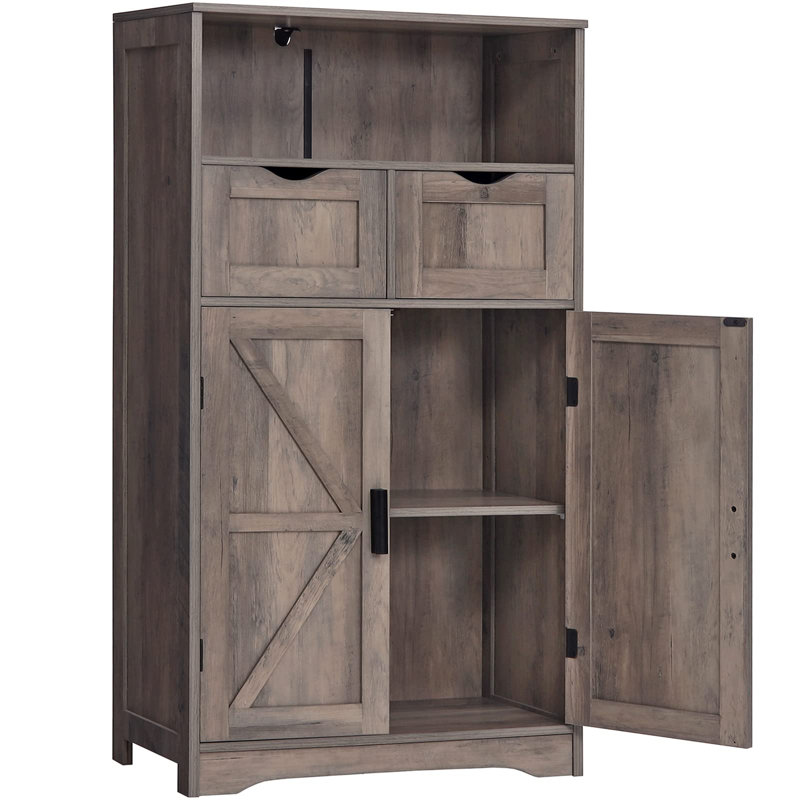 Ayvri Accent Cabinet with 2 Drawers & Doors, Rustic Oak