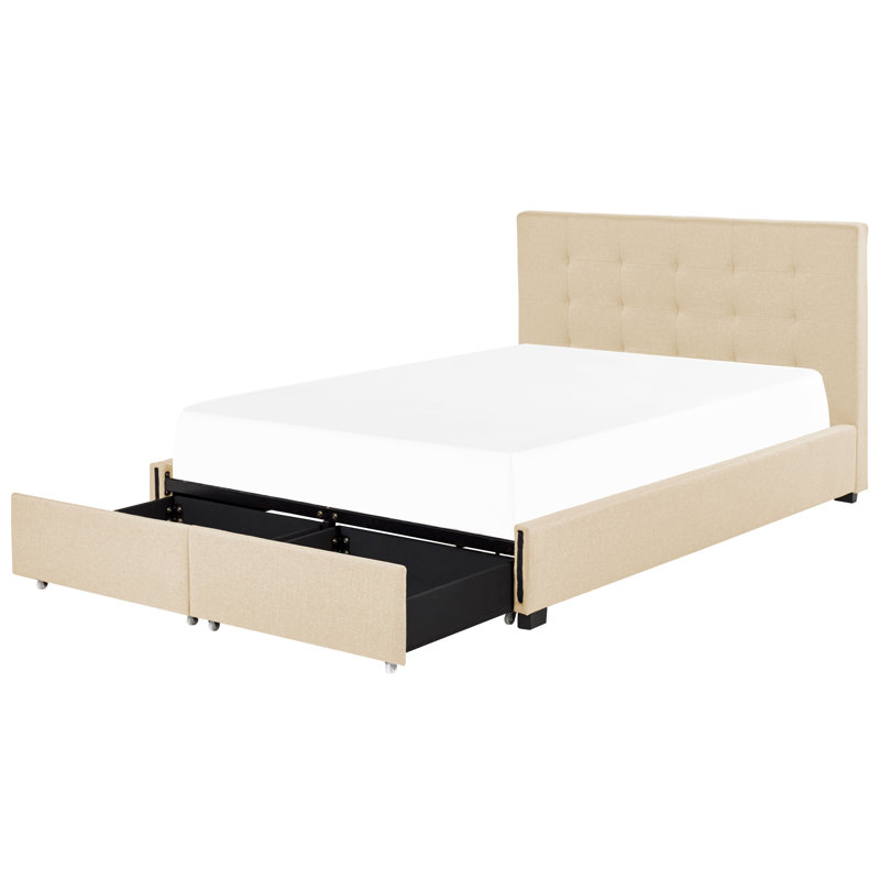 Lundys Upholstered Drawers Bed, Kingsize (5'), Beige