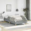 Structure de lit simple en contreplaqué de polyester gris foncé-35922584