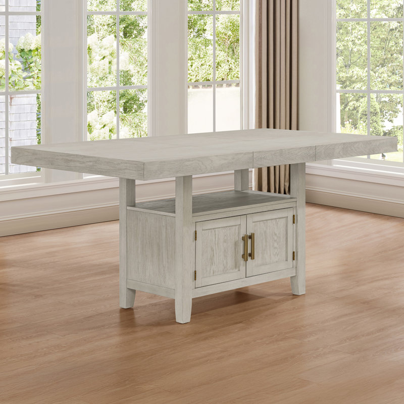 Garland Extendable Wood Counter Table, Washed Linen