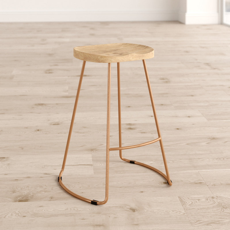 Margaret Counter Stool with Metal Frame, Gold