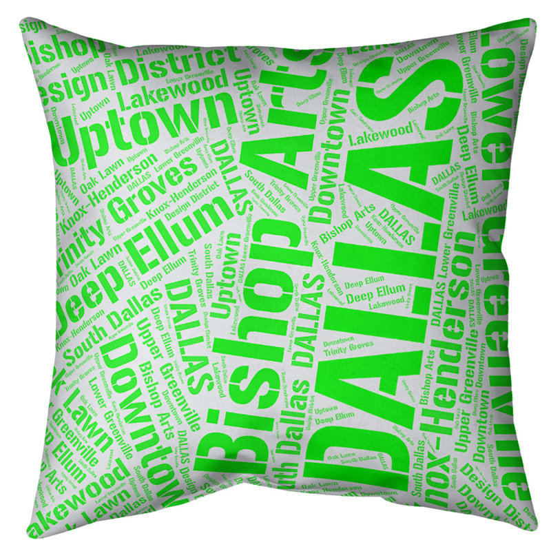 Coussin décoratif intérieur/extérieur dallas, Oui, Vert, H 18 po x l 18 po