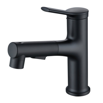 7.09" Bathroom Sink Faucet with Pull Out Sprayer,Three Functions Single Handle Basin Mixer Tap