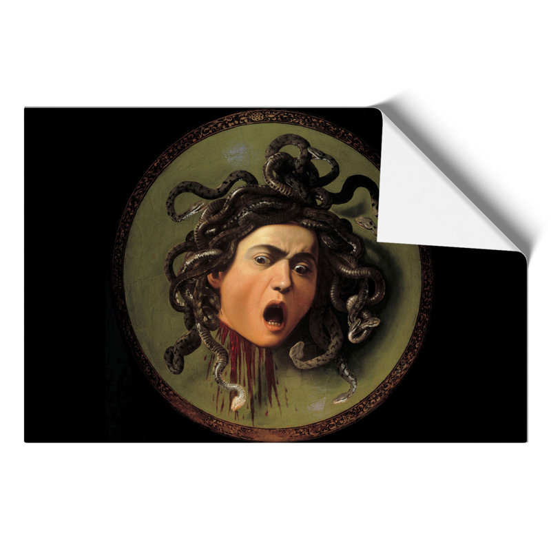 The Head of Medusa by Caravaggio - Unframed Painting, 21cm H x 30cm W x 0.1cm D