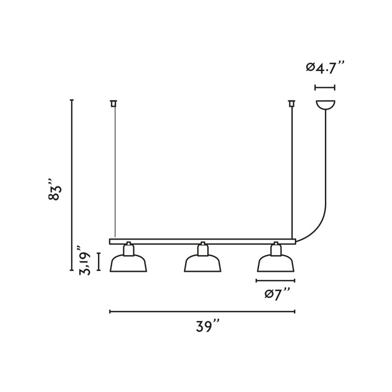 Suspension Tatawin Lineal S, Noir