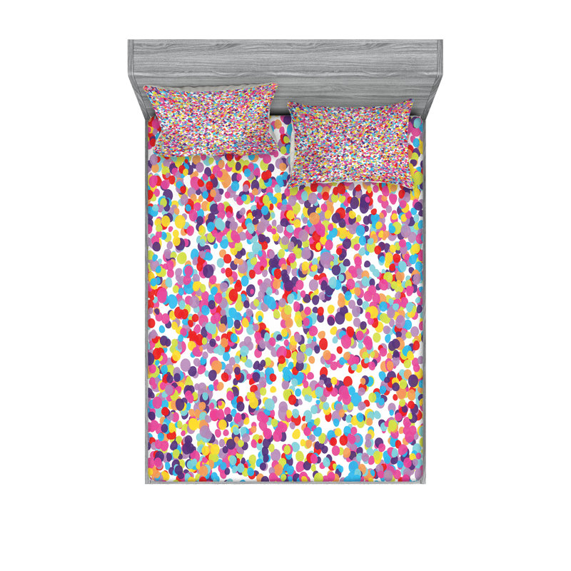Multicolore drap-housse et coussin décoratif Ambesonne, Ensemble de draps-housses pour grand lit + 4 taies