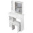 29.2" Small Size Left Drawer Desktop Vanity Table + Cushioned Stool, Large Sliding, Touch Control, Tri-Color Switching, Brightness Adjust LED Mirror, High Capacity Storage, Suitable For Small Space-1528128600