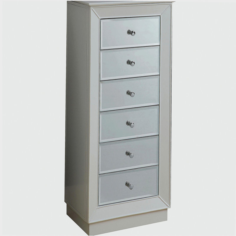 Armoire à bijoux blanche à 6 tiroirs