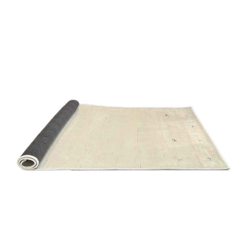Tapis de zone crème contemporaine, Rond 3 pi