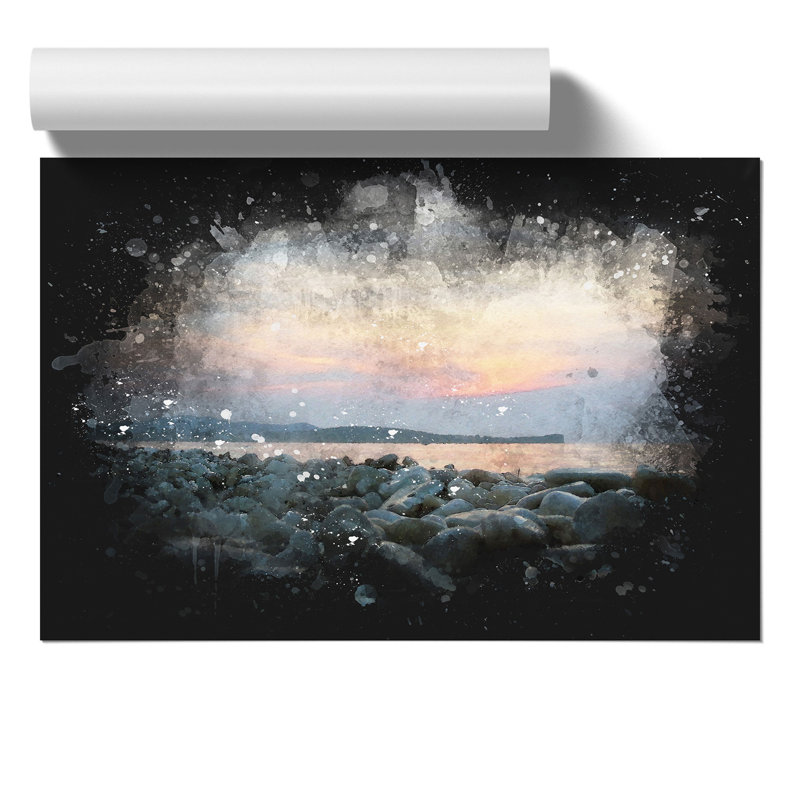 A Pebble Beach - No Frame Print, 42cm H x 59cm W x 0.1cm D